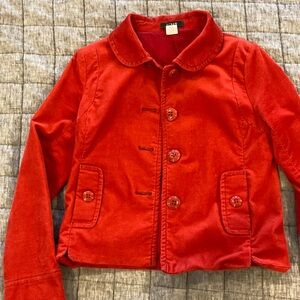 Like new J.Crew, red corduroy jacket, size 2